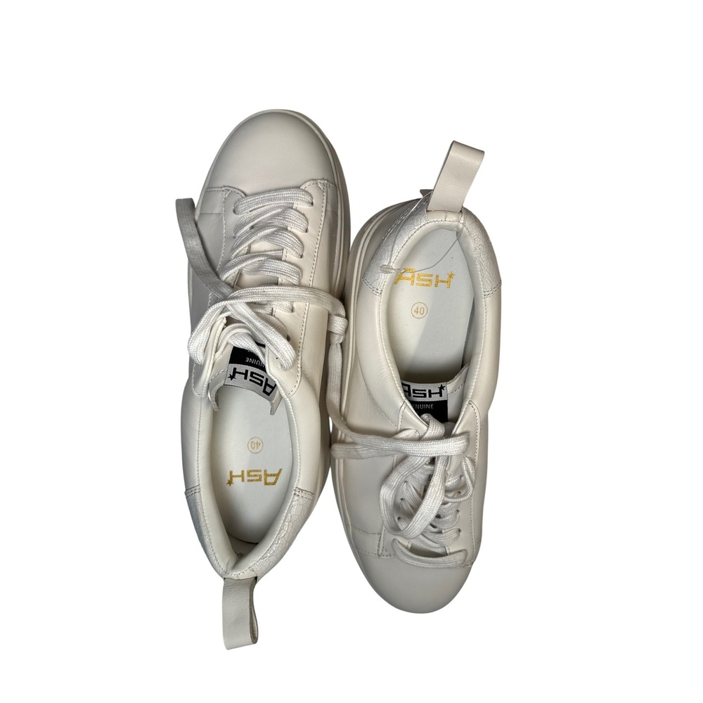 Ash Moby Platform Sneaker Women Size 40 White Leather Low Top Trainers NEW - Picture 11 of 16